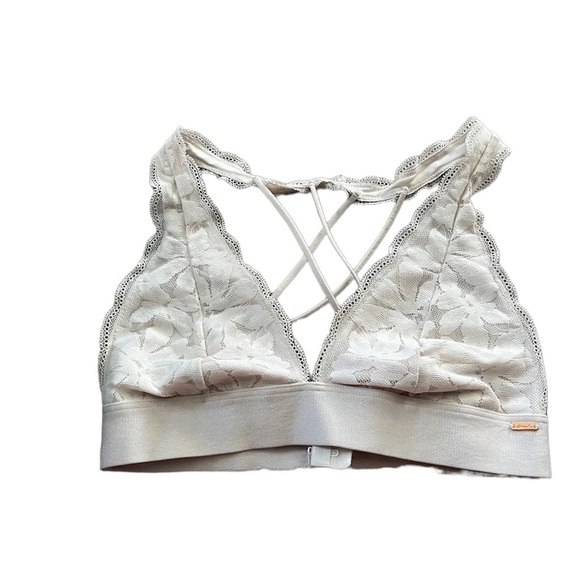 PINK Victoria's Secret Other - PINK by Victoria’s Secret Womens Cream Lacey Bralette Daisy Print Size Small